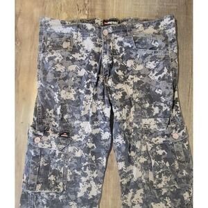 Diesel Mens 34x29 Gray Black Camo Cargo Pants Trousers EUC